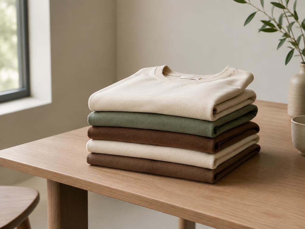 Neatly folded finished garments ready for delivery